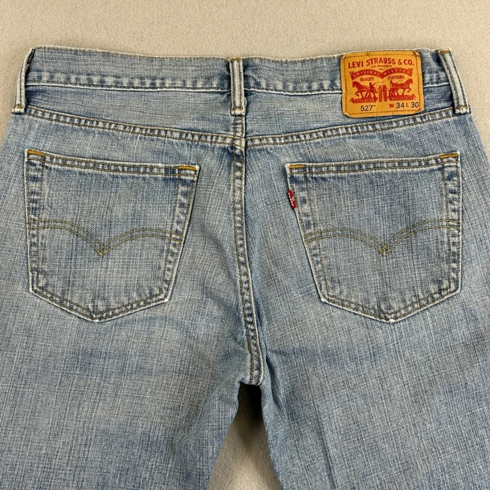 Levi's 527 Jeans Men 34x30 Blue Light Wash Slim Fit Bootcut
